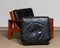 Cubist Lounge Chair in Teak and Black Leather by Esko Pajamies for Asko, 1960, Set of 2 11