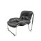 Danish Lounge Chair in Black Leather, 1970s, Image 1