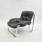 Danish Lounge Chair in Black Leather, 1970s, Image 4