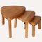 Dutch Brutalist Pierre Chapo Style Oval Oak Kidney Side Tables, 1960s, Set of 3 11