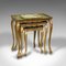 Vintage Italian Gilt Composite Nesting Tables, 1970s, Set of 3 1