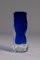 Italienische Vase aus Muranoglas mit abstraktem blauem Motiv, 1970er 1