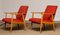 Vintage Danish Lounge Chairs in Red Wool and Oak, 1950s, Set of 2 11