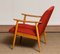 Vintage Danish Lounge Chairs in Red Wool and Oak, 1950s, Set of 2 8
