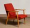 Vintage Danish Lounge Chairs in Red Wool and Oak, 1950s, Set of 2 15