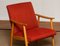 Vintage Danish Lounge Chairs in Red Wool and Oak, 1950s, Set of 2 9