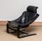 Swedish Lounge Chair in Black Leather by Ake Fribytter for Nelo, 1970s, Image 1