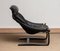 Swedish Lounge Chair in Black Leather by Ake Fribytter for Nelo, 1970s 4