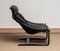 Swedish Lounge Chair in Black Leather by Ake Fribytter for Nelo, 1970s, Image 4