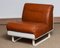 Fauteuil Club en Cuir Cognac Tanné avec Coquillage Blanc par Luici Colani pour COR Germany, 1970s 2