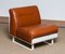 Club Chair in Tan Cognac Leather with White Shell Orbis by Luici Colani for COR Germany, 1970s 11