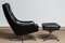 Chaise Pivotante en Cuir Noir avec Ottomane Assortie par HW Klein pour Bramin, 1960s, Set de 2 5