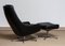 Chaise Pivotante en Cuir Noir avec Ottomane Assortie par HW Klein pour Bramin, 1960s, Set de 2 4