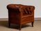 Antique Swedish Chesterfield Club Chair in Tufted Brown Leather 17