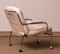 Swedish Lounge Chair in Crome and White Tufted Leather from Lindlöfs Möbler, 1970s 9