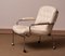 Swedish Lounge Chair in Crome and White Tufted Leather from Lindlöfs Möbler, 1970s 2