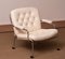 Swedish Lounge Chair in Crome and White Tufted Leather from Lindlöfs Möbler, 1970s 4