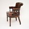 Antique Leather Captains Desk Chair / Armchair, Image 4