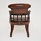 Antique Leather Captains Desk Chair / Armchair 9