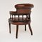 Antique Leather Captains Desk Chair / Armchair 8