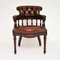 Antique Leather Captains Desk Chair / Armchair 2