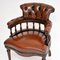 Antique Leather Captains Desk Chair / Armchair 5