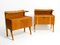 Mid-Century Italian Bedside Tables in Oak with Teak Veneer and Glass Shelf, Set of 2 4