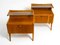 Mid-Century Italian Bedside Tables in Oak with Teak Veneer and Glass Shelf, Set of 2, Image 1