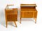 Italienische Mid-Century Nachttische aus Eiche mit Teak Furnier und Glasregal, 2er Set 5