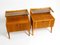 Italienische Mid-Century Nachttische aus Eiche mit Teak Furnier und Glasregal, 2er Set 16