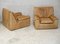 Caramel Leather & Foam Armchairs from Cinna, France, 1970, Set of 2 12