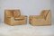 Caramel Leather & Foam Armchairs from Cinna, France, 1970, Set of 2 5