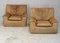 Caramel Leather & Foam Armchairs from Cinna, France, 1970, Set of 2 20