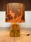 Lampada da tavolo scultorea in ceramica con paralume in batik, Germania, anni '60, Immagine 2