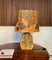 Lampada da tavolo scultorea in ceramica con paralume in batik, Germania, anni '60, Immagine 8