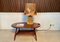 Lampada da tavolo scultorea in ceramica con paralume in batik, Germania, anni '60, Immagine 6