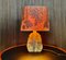 German Sculptural Ceramic Art Table Lamp With Batik Shade, 1960s 13
