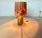 German Sculptural Ceramic Art Table Lamp With Batik Shade, 1960s 4