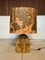 Lampada da tavolo scultorea in ceramica con paralume in batik, Germania, anni '60, Immagine 1