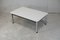 Chromed Steel Base Coffee Table with White Melaminé Tray, France, 970s 1