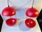 Red Swag Pendant Lamps with Flower Pots by E. S. Horn, 1970s, Set of 2 3