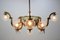 Big Art Deco Chandelier in Brass, 1930s 12