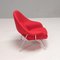 Poltrona rossa di Eero Saarinen Womb per Knoll, Immagine 3