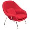 Roter Sessel von Eero Saarinen Womb für Knoll 1