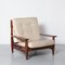 Brasilianischer moderner Sessel aus beigem Leder 1