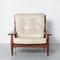 Brazilian Modern Lounge Chair in Beige Leather, Image 3