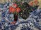 Maya Kopitzeva, Red Roses on Blue Tablecloth, 1970s, Oil on Canvas 1