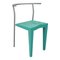 Italian Turquoise Chairs by Phillippe Stark from Kartell, 1988, Set of 4 5