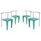 Italian Turquoise Chairs by Phillippe Stark from Kartell, 1988, Set of 4 1