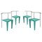 Italian Turquoise Chairs by Phillippe Stark from Kartell, 1988, Set of 4, Image 1